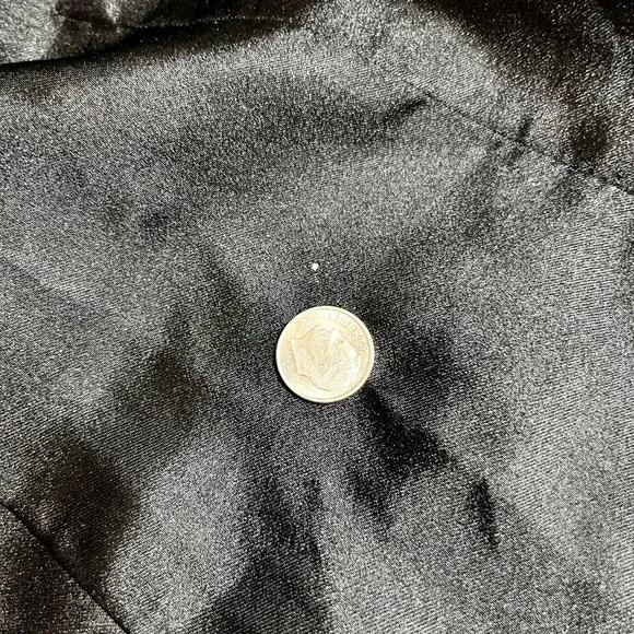 Antique Victorian Fortune Teller Topper Dress Top Black Satin Beaded & Tassels - Picture 12 of 16